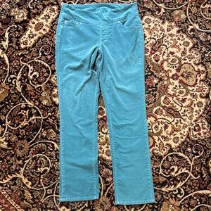 Jagjeans high rise slim leg Stylish tourquoise Women's Jeans 14 pull on corduroy